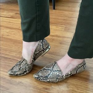Office Flats with Snake Skin Print size 7